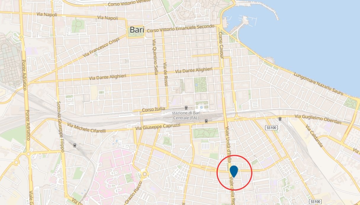 Crollo palazzo mappa di Bari