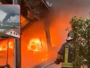Incendio a Roma in un deposito auto a Castel Giubileo, 