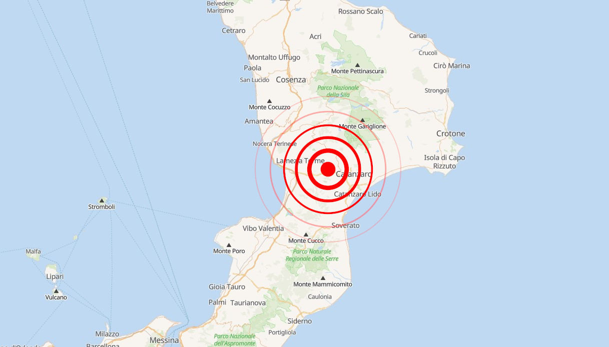 Terremoto in provincia di Catanzaro, prosegue sciame sismico: serie di scosse, di magnitudo 2.9 la più forte