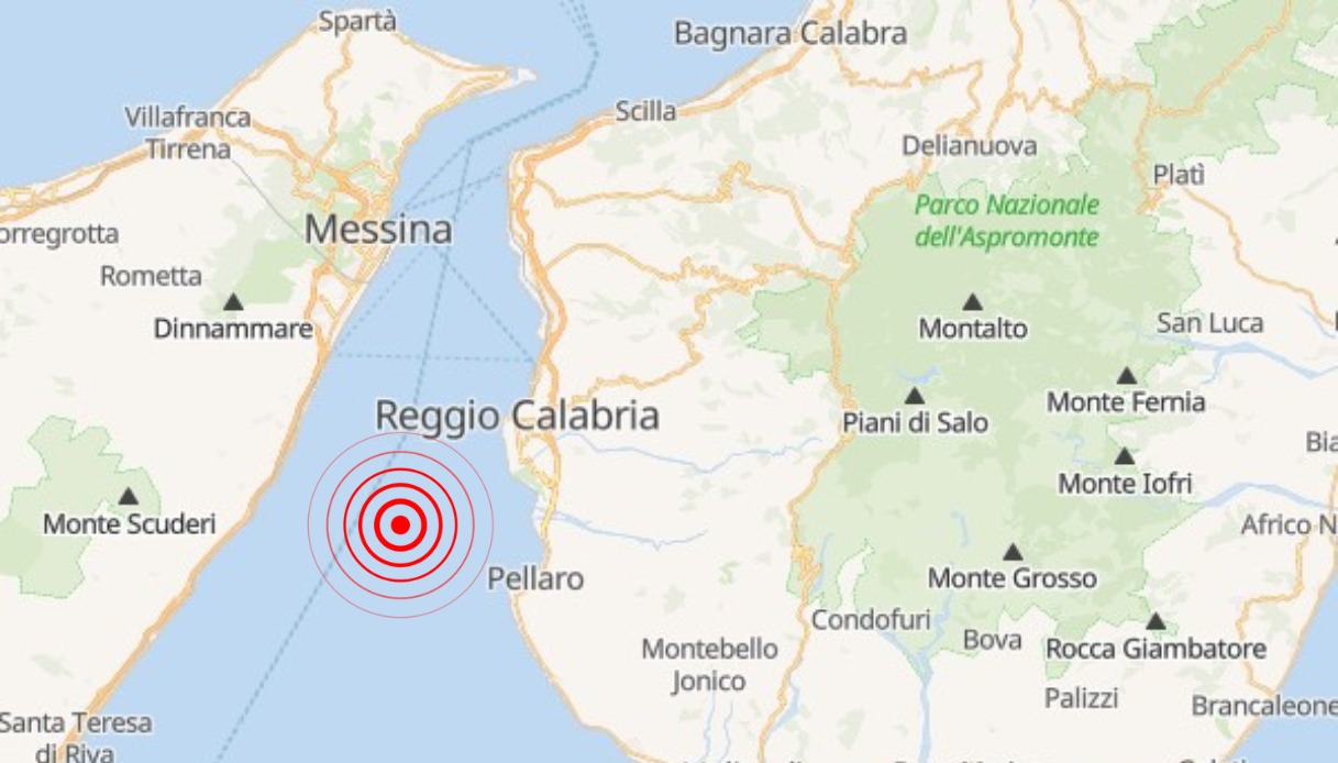 Terremoto tra Reggio Calabria e Messina, sisma di magnitudo 3.4 sentito sullo stretto: la situazione