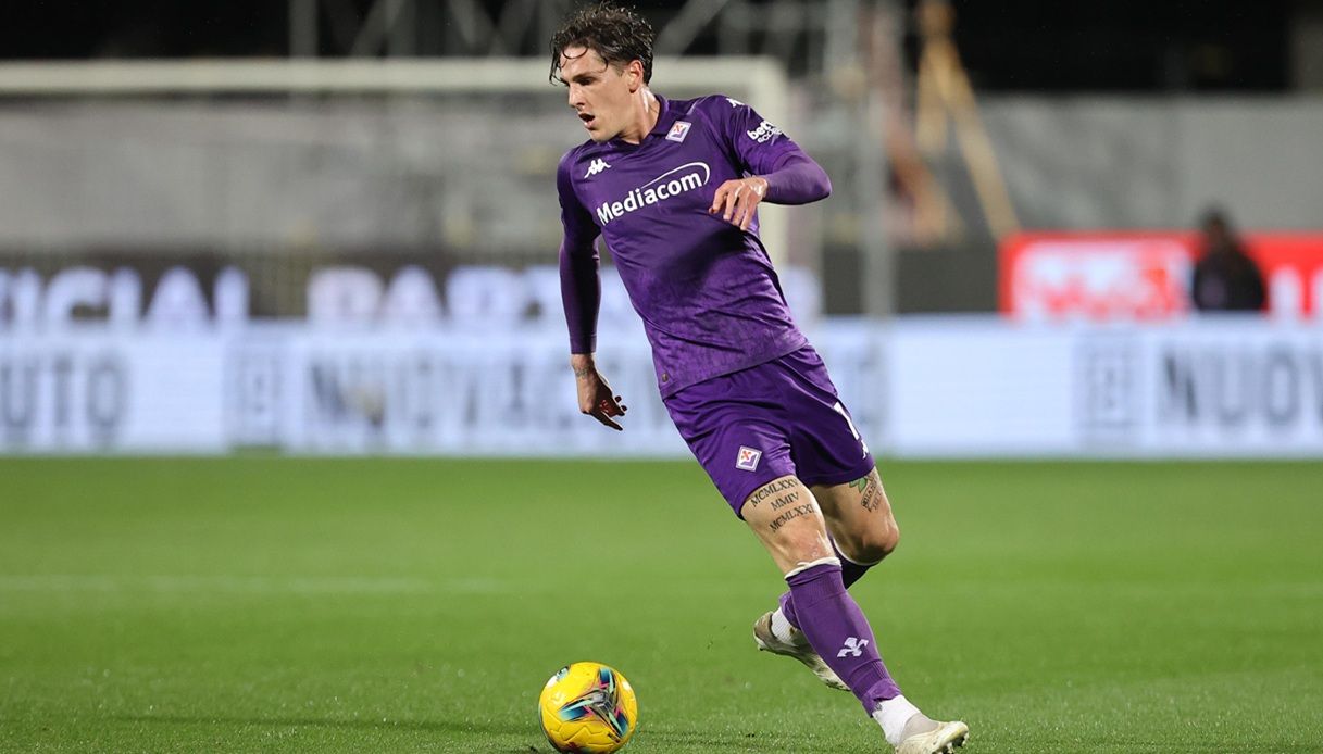 Nicolò Zaniolo con la maglia della Fiorentina