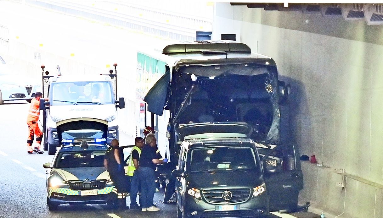 Polizia sul posto dell'incidente avvenuto a Lomazzo