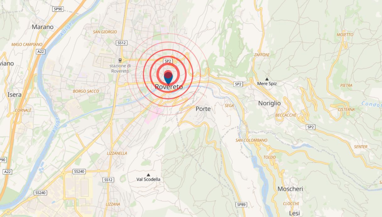 Terremoto a Rovereto in Trentino di magnitudo 3.0, grande paura per i residenti: “Il quadro sul muro vibrava”
