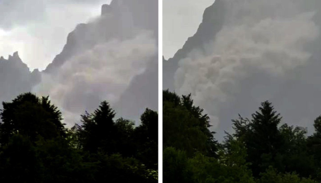 Frana fra San Vito di Cadore e Cortina, crollo sulla Croda Marcora ricopre la vallata di polvere: il video Frana fra San Vito di Cadore e Cortina, crollo sulla Croda Marcora ricopre la vallata di polvere: il video
