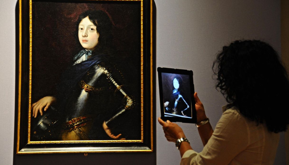 turista uffizi sfonda dipinto