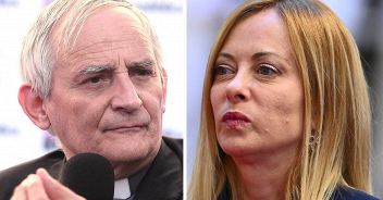 Cardinale Zuppi e Giorgia Meloni