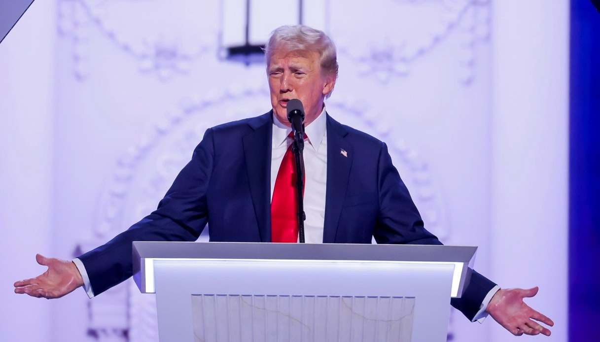 Donald Trump a un comizio
