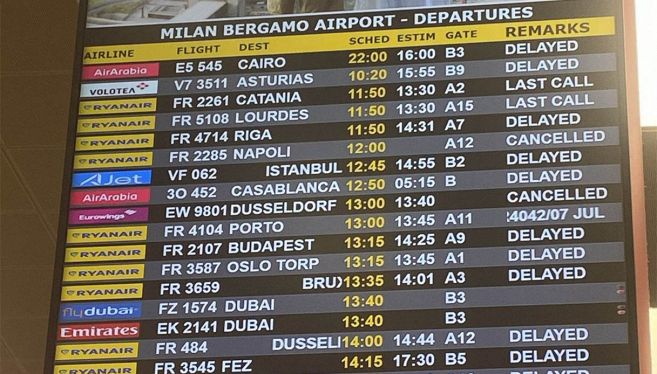 voli cancellati orio al serio
