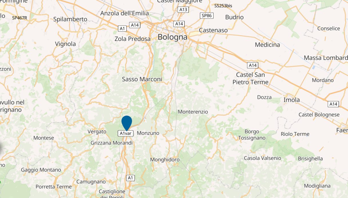 Il punto in cui è avvenuto il maxi incidente sull'A1