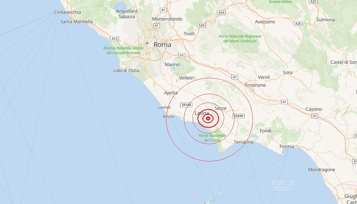 Terremoto di magnitudo 3.2 a Latina, cittadini svegliati nel cuore della notte: la situazione Terremoto di magnitudo 3.2 a Latina, cittadini svegliati nel cuore della notte: la situazione