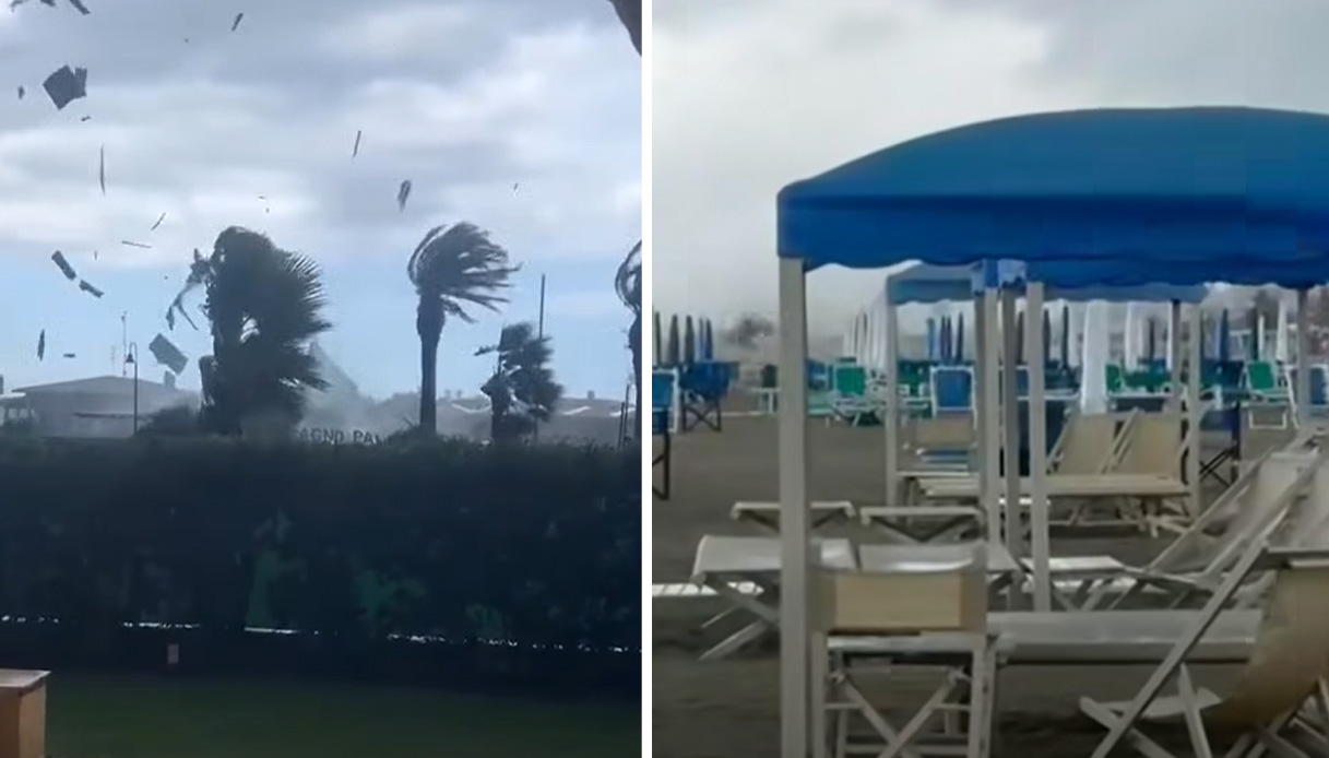 Tromba d’aria in Versilia, il video dalla spiaggia: panico per i danni agli stabilimenti balneari Tromba d’aria in Versilia, il video dalla spiaggia: panico per i danni agli stabilimenti balneari