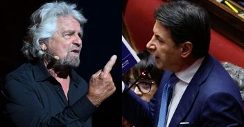 Beppe Grillo contro Giuseppe Conte