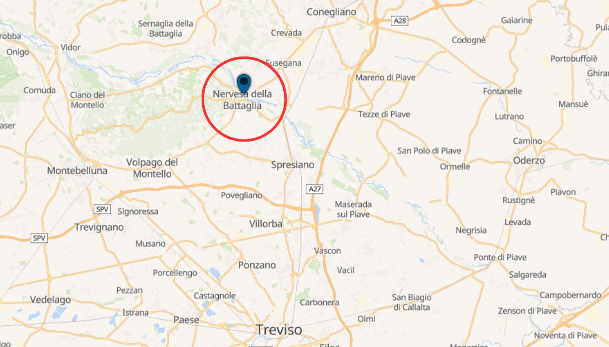mappa Nervesa della Battaglia Treviso