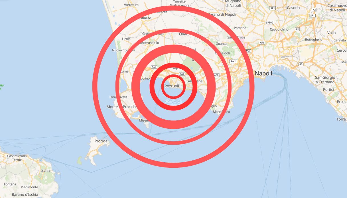Terremoti ai Campi Flegrei nella notte, sciame sismico con scossa di magnitudo 3.3 a Pozzuoli