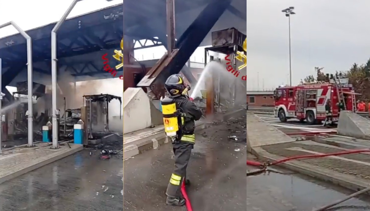 Immagini del video dei Vigili Del Fuoco con le operazioni di spegnimento del rogo