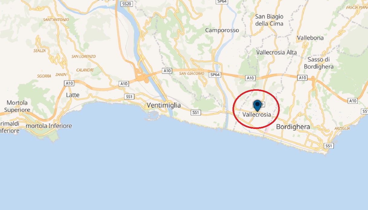 Cartina di Vallecrosia