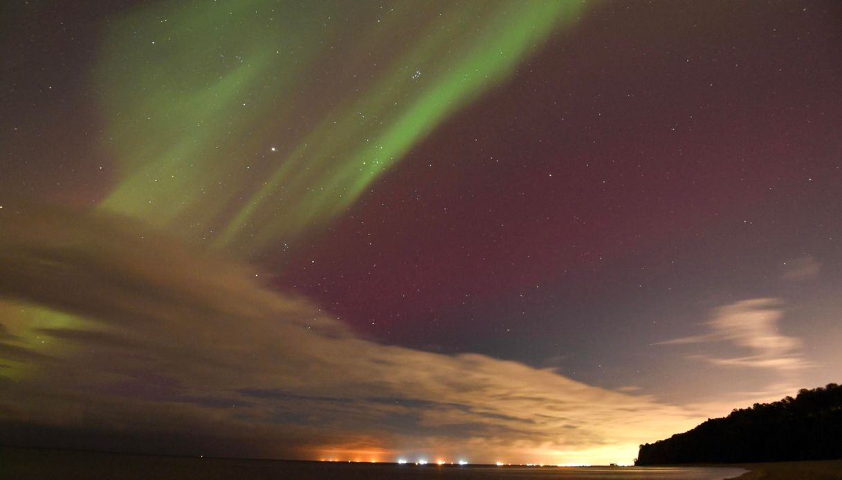 Aurora boreale Italia sole