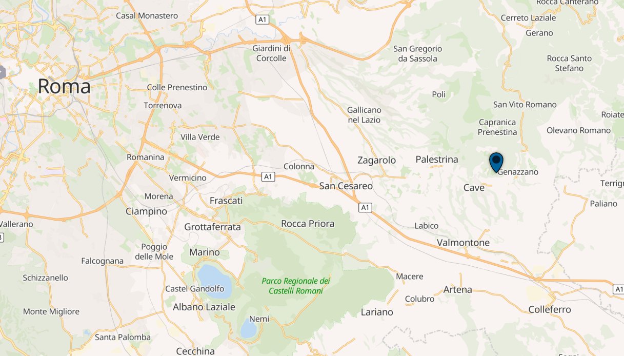 Il bosco a Cave dove &egrave; stata trovata morta Axenia Manoli