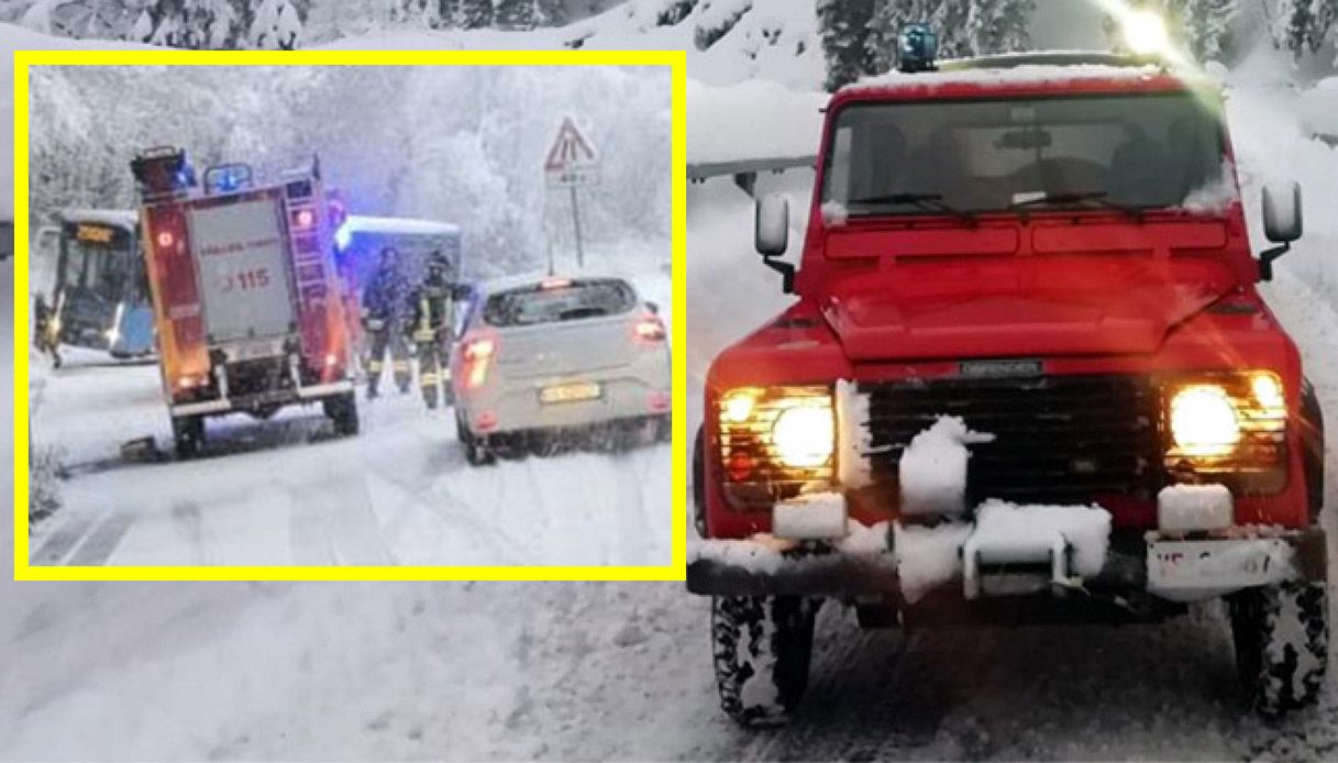 neve a rosolo di serina vicino bergamo bus carico di studenti slitta e rischia di finire in una scarpata