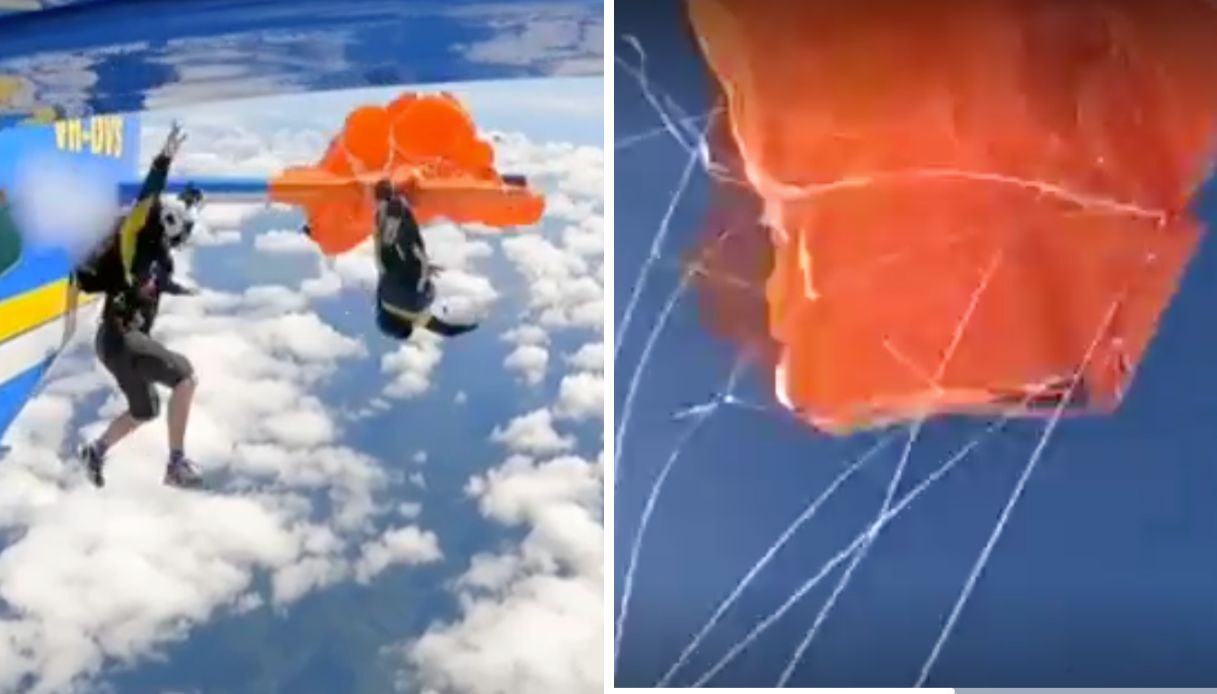 Australia video paracadutista aereo 