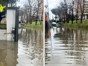 Maltempo a Roma, esondano i canali dell’Aniene tra Ponte Mammolo e via di Tor Cervara: è allerta rossa