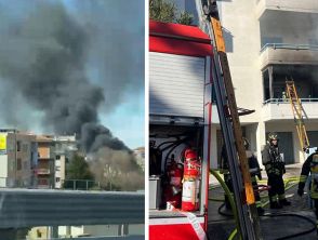 Incendio ad Ancona dopo il rogo a Falconara Marittima in uno stabile, colonna di fumo nero visibile in città