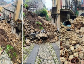 Frana travolge casa e auto a Stilo vicino Reggio Calabria, il video e l'intervento per scongiurare vittime