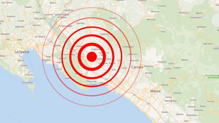 Scossa di terremoto a Fosdinovo vicino Massa-Carrara di magnitudo 4,0,  sentito anche a La Spezia: "Boato"