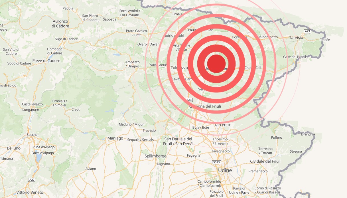 Terremoto in Friuli a Moggio Udinese vicino Udine di magnitudo 3,9, sisma avvertito in diverse aree