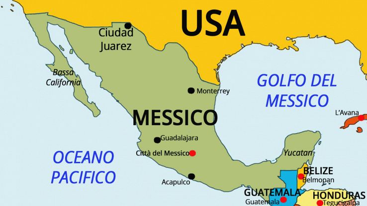 mappa del messico