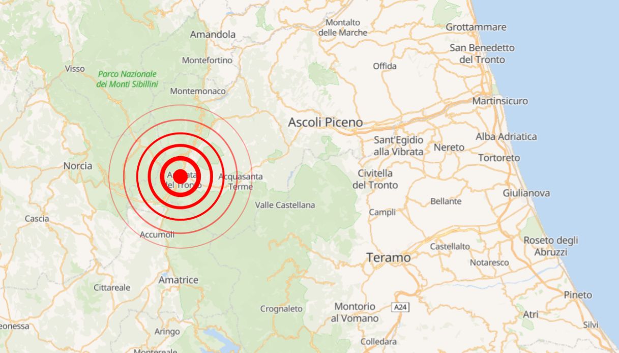 Terremoto ad Arquata del Tronto vicino Ascoli Piceno con scossa di magnitudo 2,6, paura dopo il sisma del 2016