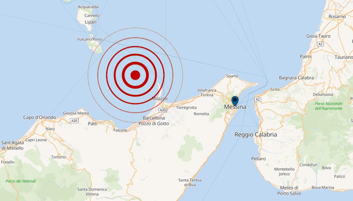 Terremoto in provincia di Messina, 4 scosse in pochi minuti con la più forte di magnitudo 3,2