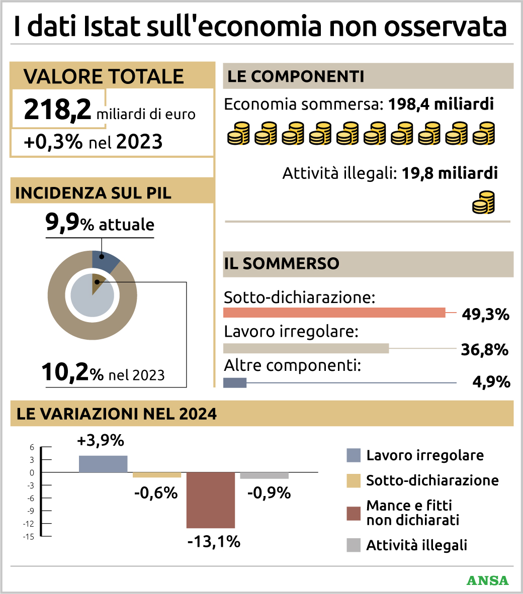 l8217economia sommersa e non osservata in italia vale 218 miliardi di euro boom del lavoro irregolare da Virgilio.it l8217economia sommersa e non osservata in italia vale 218 miliardi di euro boom del lavoro irregolare