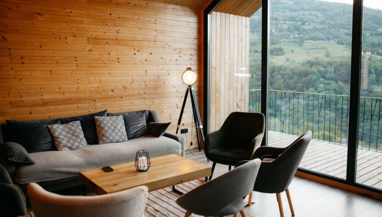 casa in montagna con pareti in legno