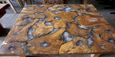 tavolo legno e resina epossidica