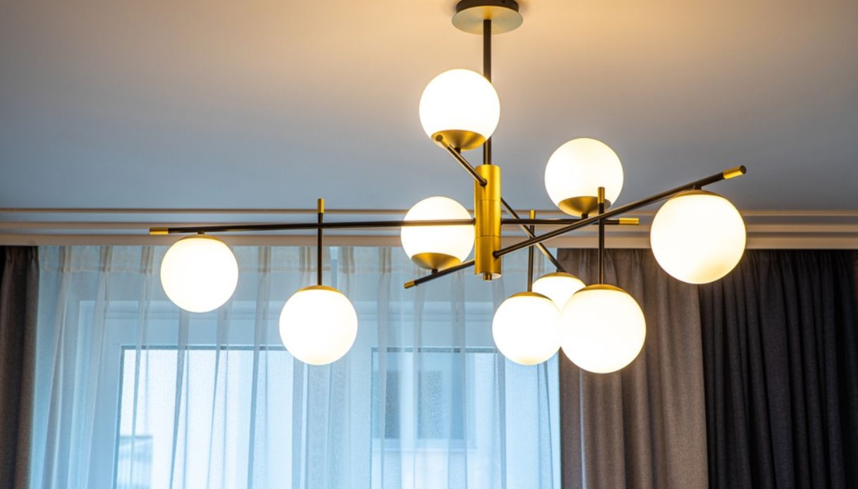 lampadario in una casa di montagna