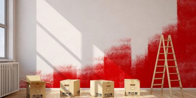 Pitturare una parete rossa di bianco