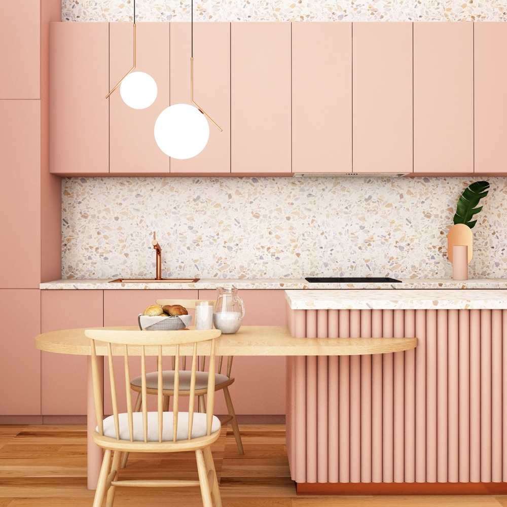 cucina in marmo rosa