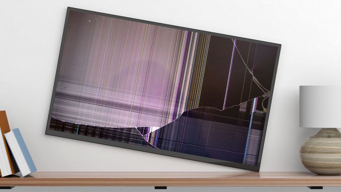 schermo della tv rotto