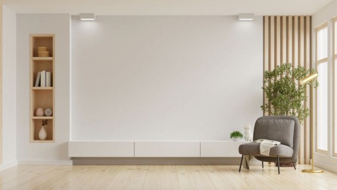 arredamento bianco e legno living
