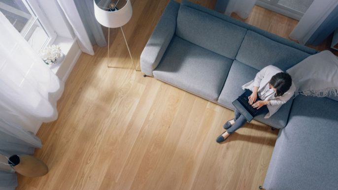 arredamento con parquet rovere naturale