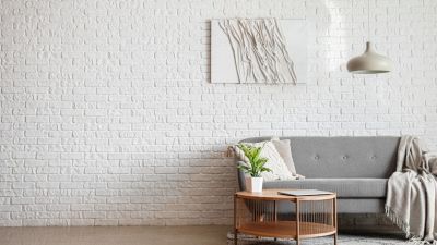 Parete mattoni a vista soggiorno: decorazioni, colori, costi