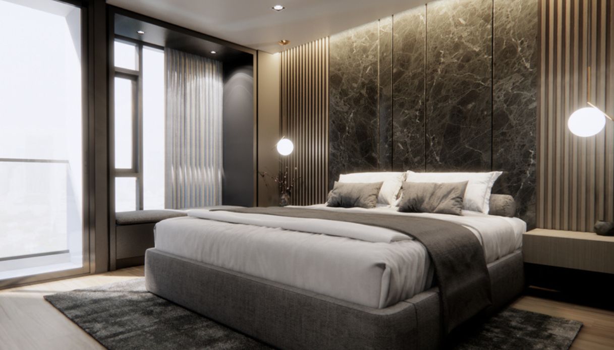 camera da letto con marmo 
