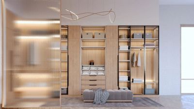 Boiserie nella cabina armadio