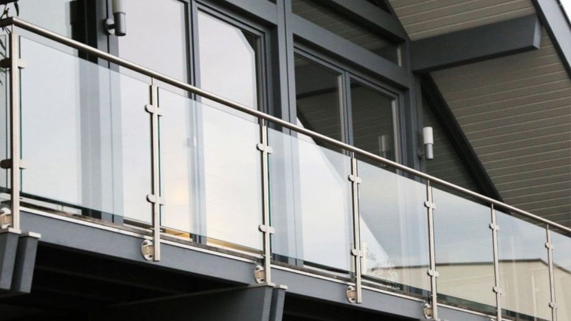 Ringhiera in vetro in acciaio inox 316, ringhiera da balcone