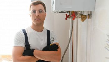 tecnico della caldaia che si appresta alla sostituzione in primavera
