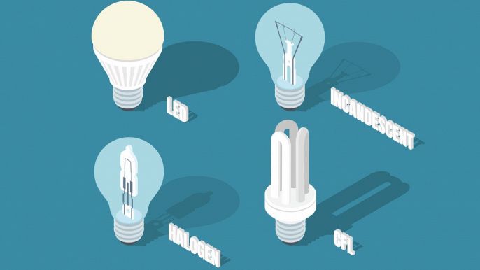 differenza tra lampada alogena led incandescente e GFL