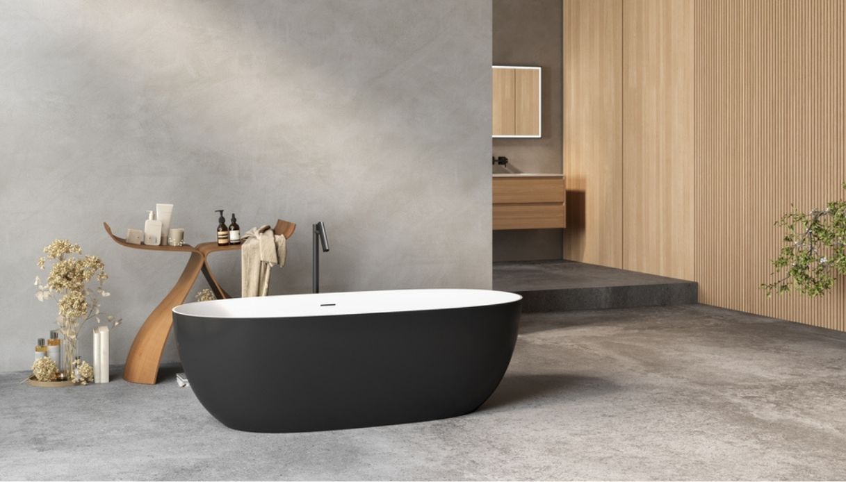 bagno nero e legno