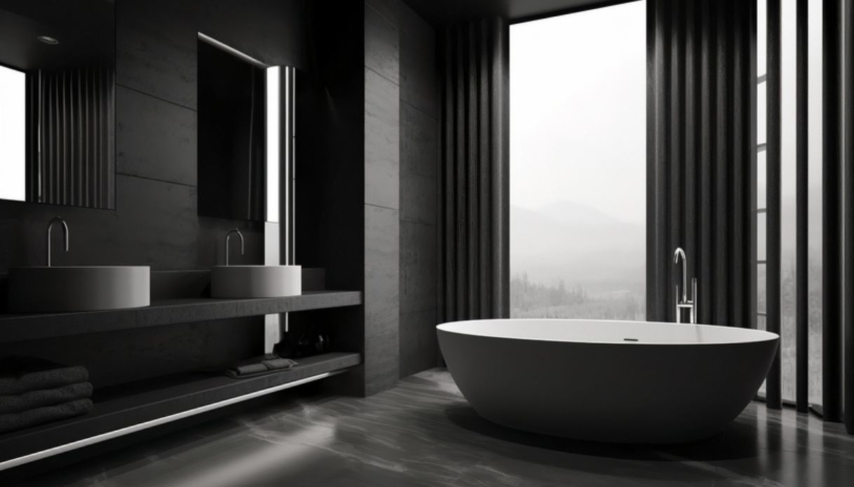 bagno nero e legno