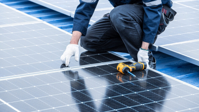 tecnico che installa pannelli fotovoltaici
